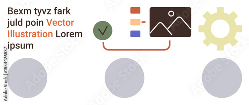 Workflow, project management, process optimization, team collaboration, business strategy, digital tools. Visual elements include checkbox, image icon and gear. Workflow and project management