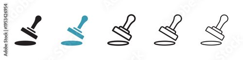 Rubber stamp icon in flat style. Basic vector symbol illustration