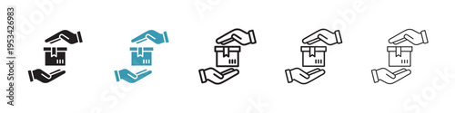 Safe delivery icon in flat style. Basic vector symbol illustration