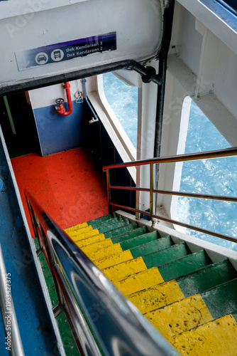 Wallpaper Mural Industrial steel staircase on a passenger ferry Torontodigital.ca