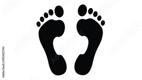 Black footprints on a white background a striking visual silhouette