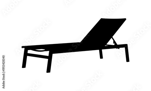 Modern sun lounger beach chair silhouette isolated on white background