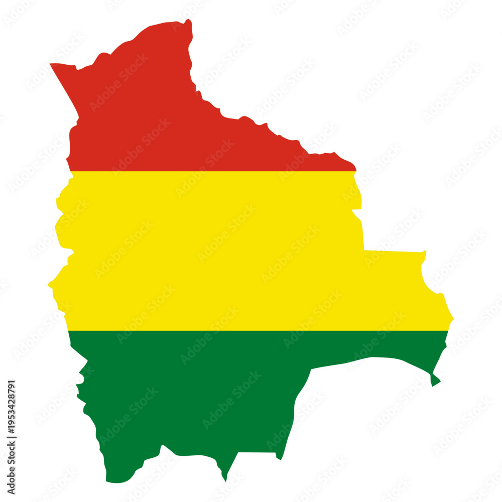 Obraz premium Bolivia Flag Map Graphic