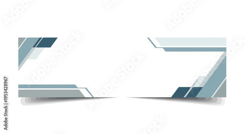 Abstract Geometric Background with Blue and Gray Overlapping Shapes