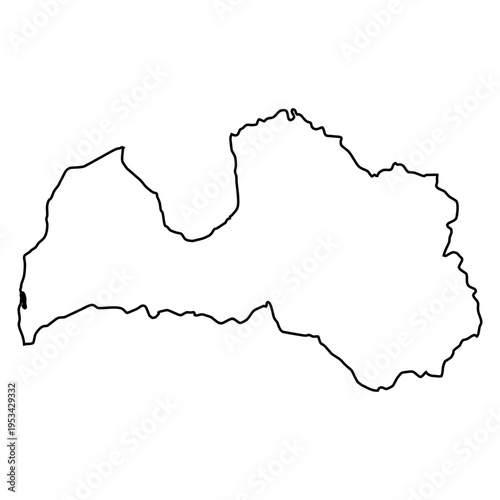 Latvia map outline