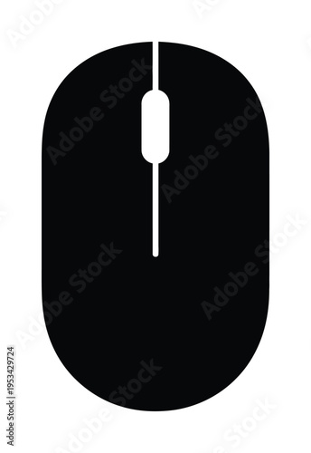 Vector of a computer mouse with a scroll wheel
