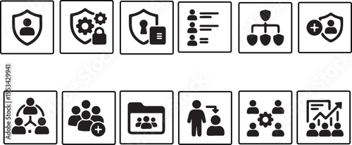 User privacy and data protection security management system icons
