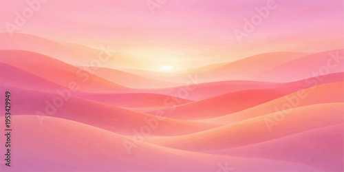Soft energy waves in a bright pink silk texture create an abstract motion design pattern with light swirls and a colorful rainbow blur backdrop for an artistic wallpaper illustration