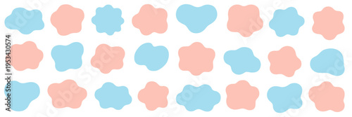 ゆるいフレームのベクターイラストセット。枠、流体シェイプ、曲線