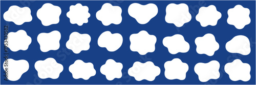 ゆるいフレームのベクターイラストセット。枠、流体シェイプ、曲線