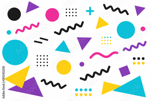 Estilo Memphis con formas geométricas