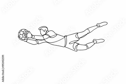 Portero atajando el balón en vuelo