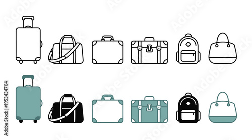 Collection of various luggage and travel bags in different colors and styles