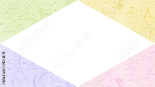 和紙風のフレーム、和風の背景素材、16:9サイズ