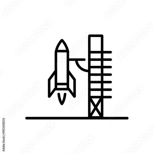 space shuttle launching from a tower