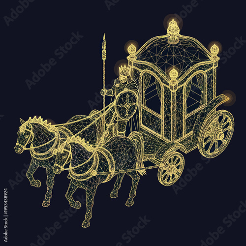 Ornate Horse Drawn Carriage Royal Luxury.