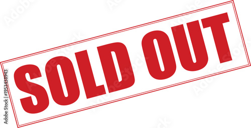 Sold Out Stamp Red Isolated on White Background