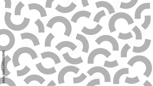 Abstract geometric bold line pattern featuring randomly arranged small circular line segments, creating dynamic modern texture with minimalist artistic visual rhythm