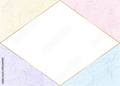 和紙風のフレーム、和風の背景素材