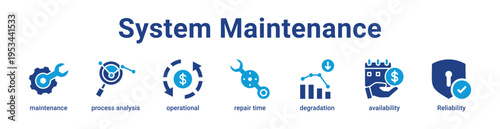 System Maintenance Icon Banner and Collection