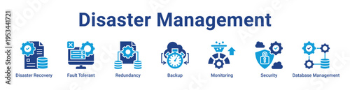 Disaster Management Icon Banner and Collection