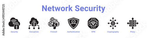 Network Security Icon Banner and Collection