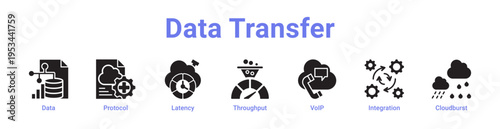 Data Transfer Icon Banner and Collection