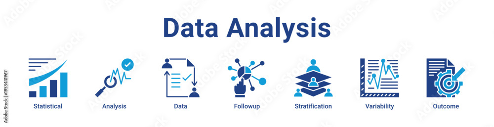 Foto Data Analysis Icon Banner and Collection