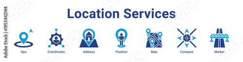 -Location Services Icon Banner and Collection