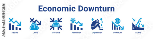 -Economic Downturn Icon Banner and Collection