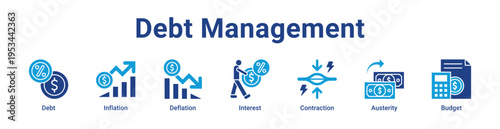-Debt Management Icon Banner and Collection