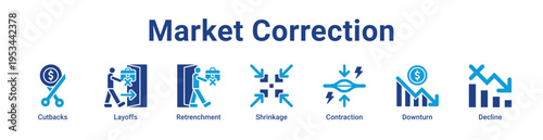 -Market Correction Icon Banner and Collection