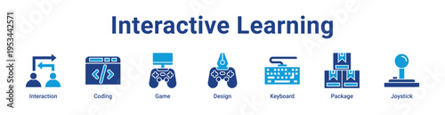 -Interactive Learning Icon Banner and Collection