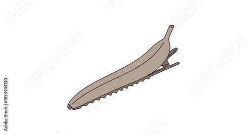 Functional beige banana hair clip, featuring a sturdy design with teeth, perfect for securely holding and styling hair in various updos.