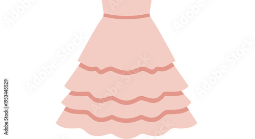Beautiful pink tiered skirt, adorned with charming ruffles and a midi length, perfect for a feminine and romantic summer or spring outfit.