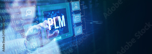 Obraz na plátně PLM Product lifecycle management system technology concept