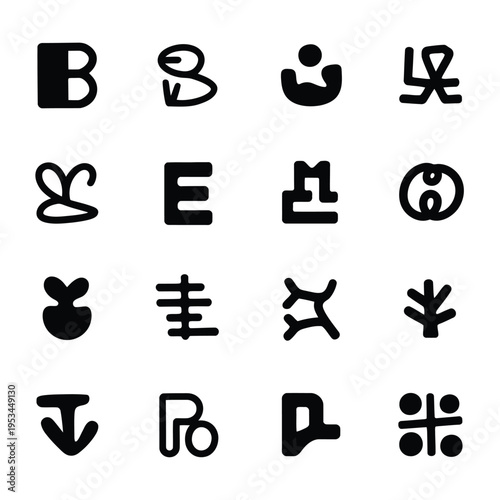 Alphabetical symbols and glyphs collection