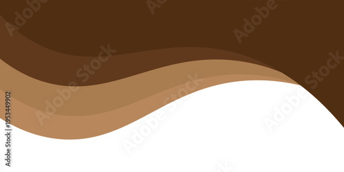 A clean and minimalist abstract background featuring smooth, flowing wave shapes in a gradient of rich chocolate brown, tan, and light beige. 