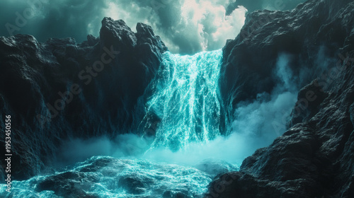 symmetry, isolated, rain, alone, blue, cascade, destination, epic, ice, iceland, lifestyle, nature, nobody, rock, scenic, stream, traveler, vacation, water, waterfall, adventure, background, beautiful