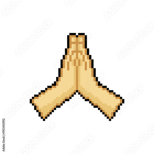hand beging mercy apoligy pixel art