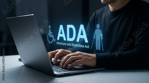 Businessman using digital ADA concept Americans with Disabilities Act accessibility