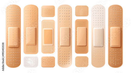 Realistic Medical Plaster Bandage Set Cross Adhesive Tapes Vector