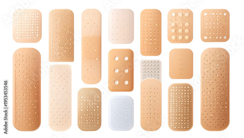 Realistic Medical Plaster Bandage Set Cross Adhesive Tapes Vector