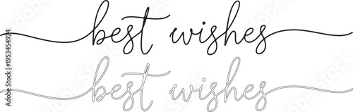 Best wishes handwritten script phrase with dashed overlay.