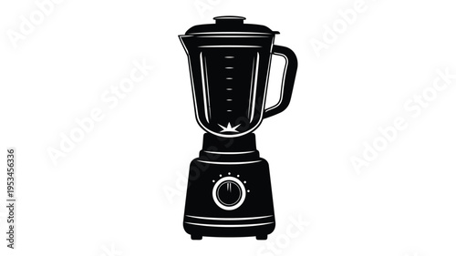 Black blender appliance isolated on white a striking silhouette