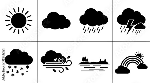 vector,weather,icon,sun,cloud,rain,drop,storm,thunder,lightning,bolt,snowflake,cold,wind,swirl,fog,humidity,moisture,rainbow,color,sky,condition,climate,forecast,meteorology,environment,nature,season,