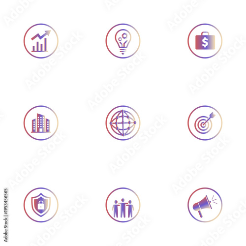 Business Strategy and Marketing Vector Icon Set Collection