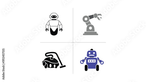 Four iconic representations of robots and automation in modern technology