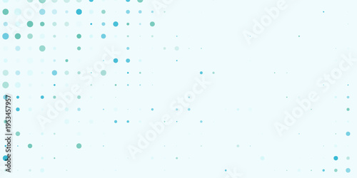 Light BLUE vector illustration which consist of circles. Dotted gradient design for your business. Creative geometric background in halftone style with colored spots.