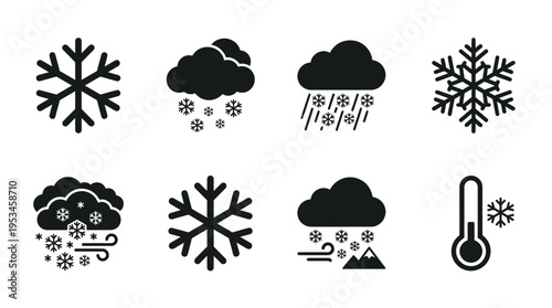 Weather Icons Vector – Lightning, Thunderstorm, Rain Cloud, Heavy Rain, Storm Graphic